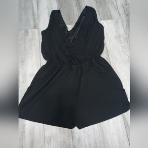 MNG CROSSOVER DROP V NECK SLEEVELESS STRETCH WAIST ROMPER MEDIUM